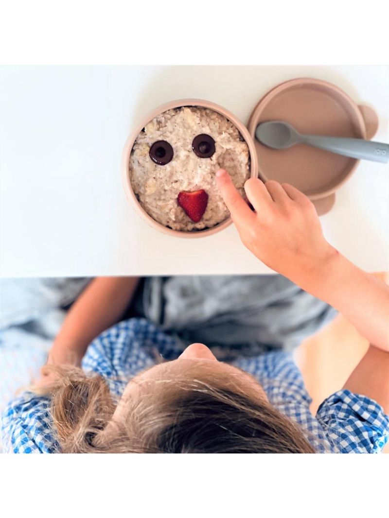 Tigela urso de silicone bowly 450ml bubble beige - minikoioi