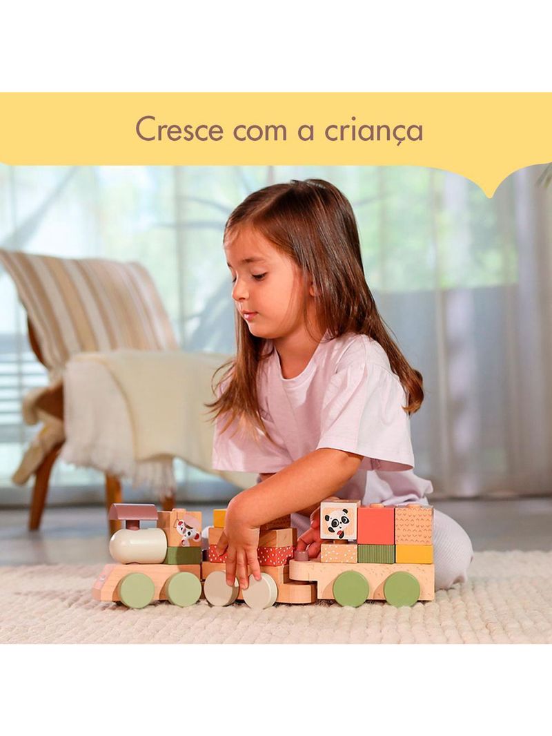 Trenzinho de madeira boho chic - tiny love