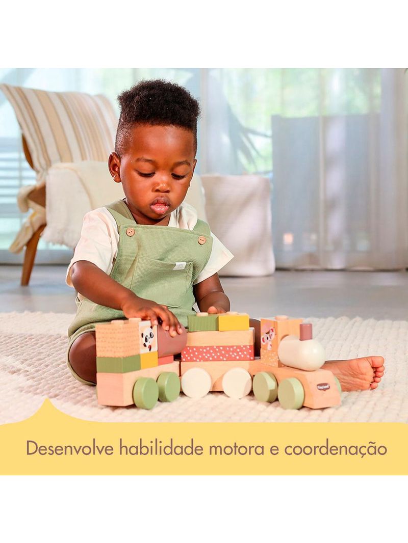 Trenzinho de madeira boho chic - tiny love