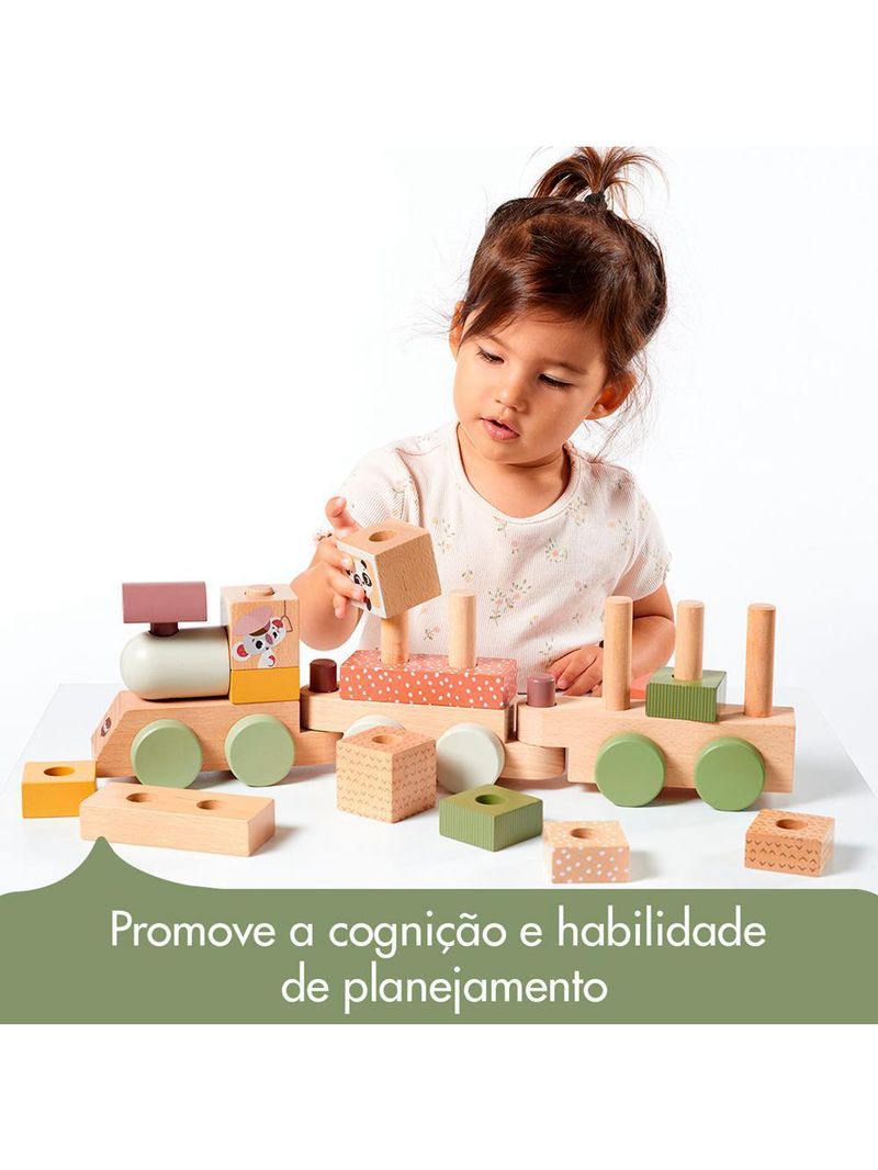 Trenzinho de madeira boho chic - tiny love