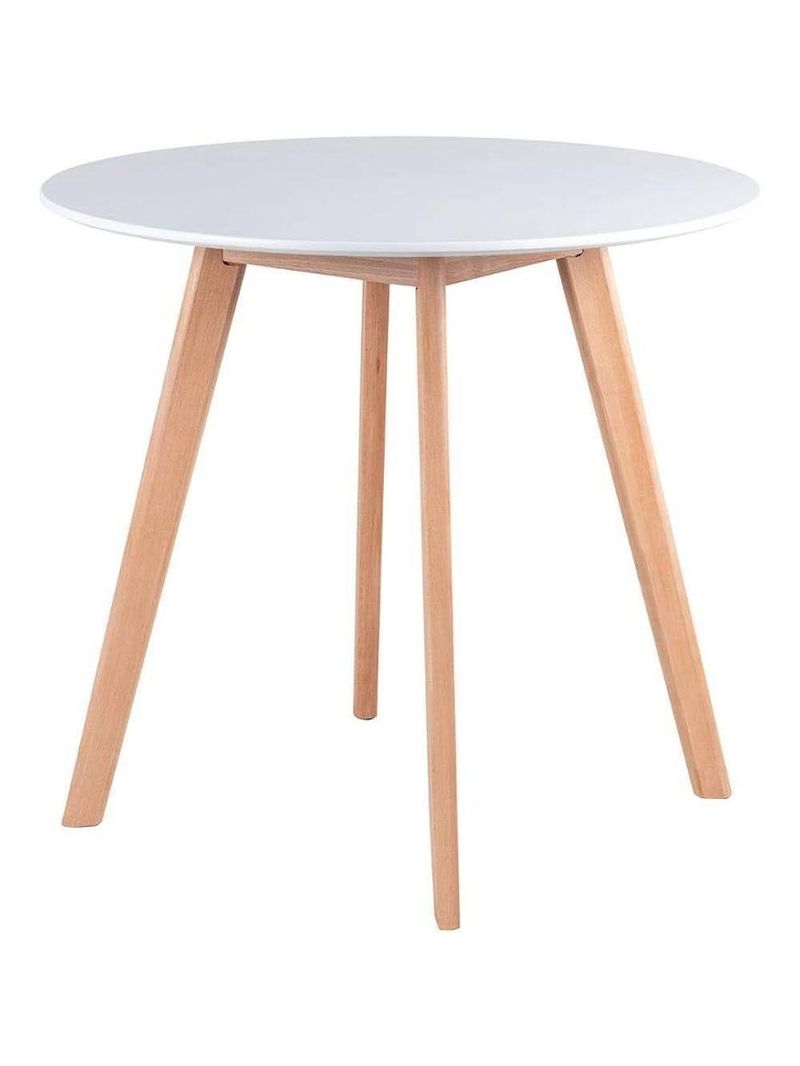 Conjunto Mesa Jantar Leda 80cm Branca + 2 Cadeiras Leda - Brancas