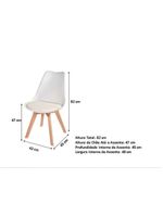 Conjunto Mesa Jantar Leda 80cm Branca + 2 Cadeiras Leda - Brancas