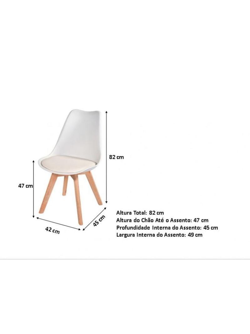 Conjunto Mesa Jantar Leda 80cm Branca + 2 Cadeiras Leda - Brancas