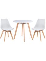 Conjunto Mesa Jantar Leda 80cm Branca + 2 Cadeiras Leda - Brancas