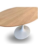 Mesa De Jantar Tulipa Saarinen Redonda 235x122cm Tampo Cor Jade