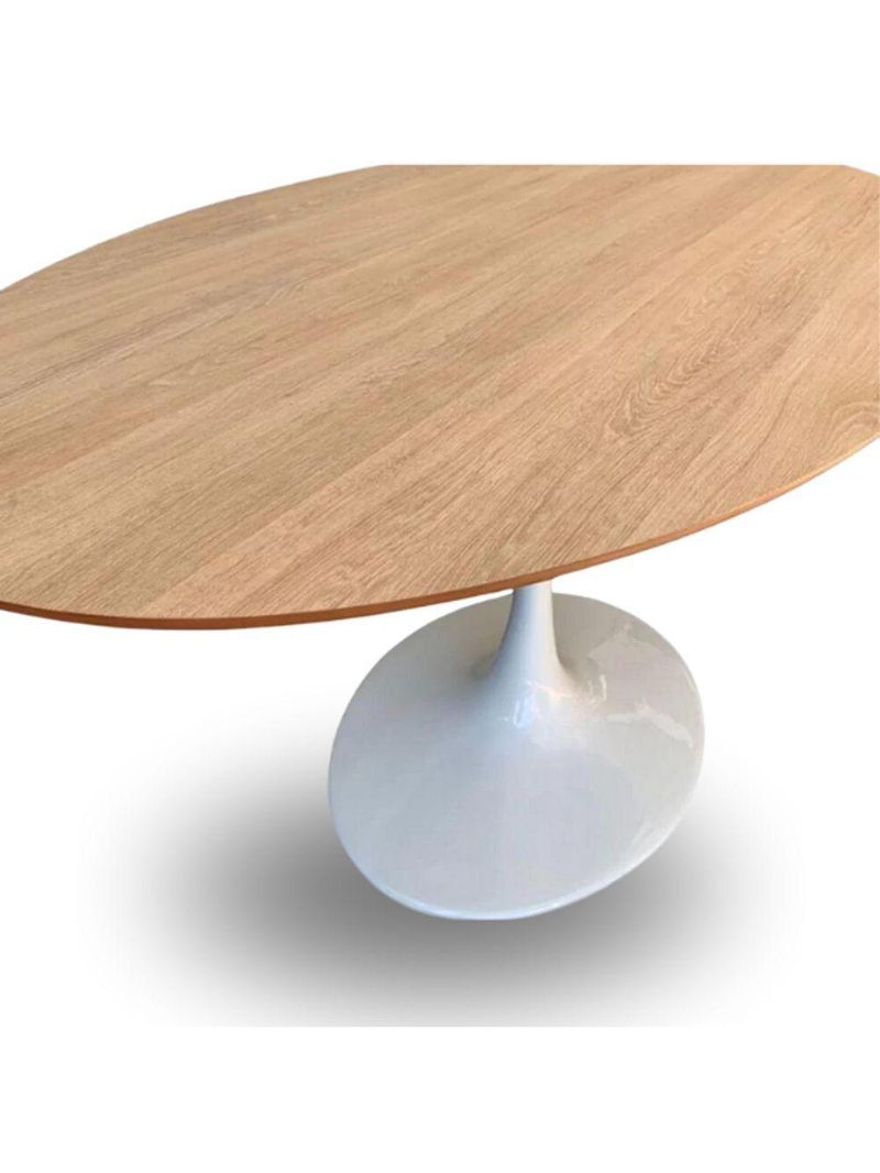 Mesa De Jantar Tulipa Saarinen Redonda 235x122cm Tampo Cor Jade