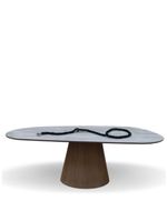 Mesa Oval Organica Em Cimento 235x122cm