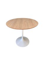 Mesa De Jantar Tulipa Saarinen Redonda 100cm Tampo Jade Cor Branco