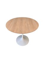 Mesa De Jantar Tulipa Saarinen Redonda 100cm Tampo Jade Cor Branco