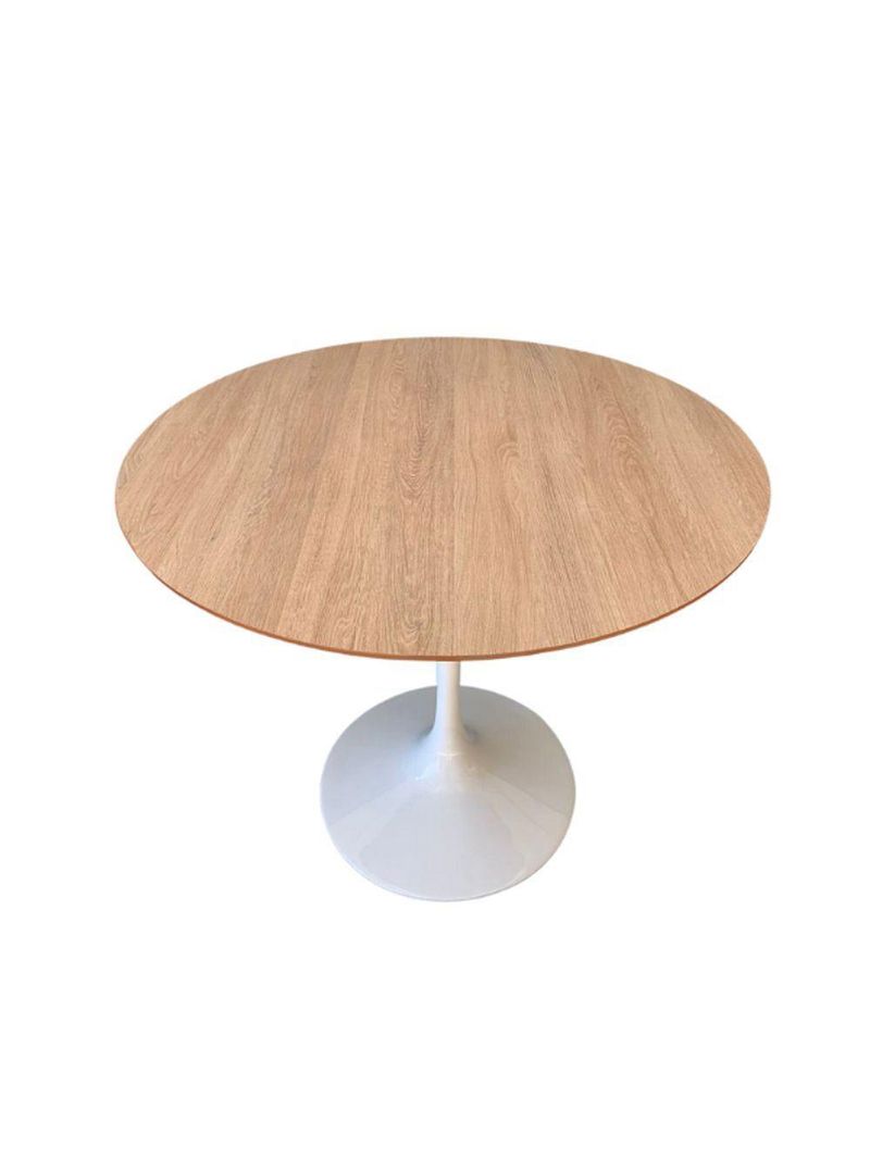 Mesa De Jantar Tulipa Saarinen Redonda 100cm Tampo Jade Cor Branco