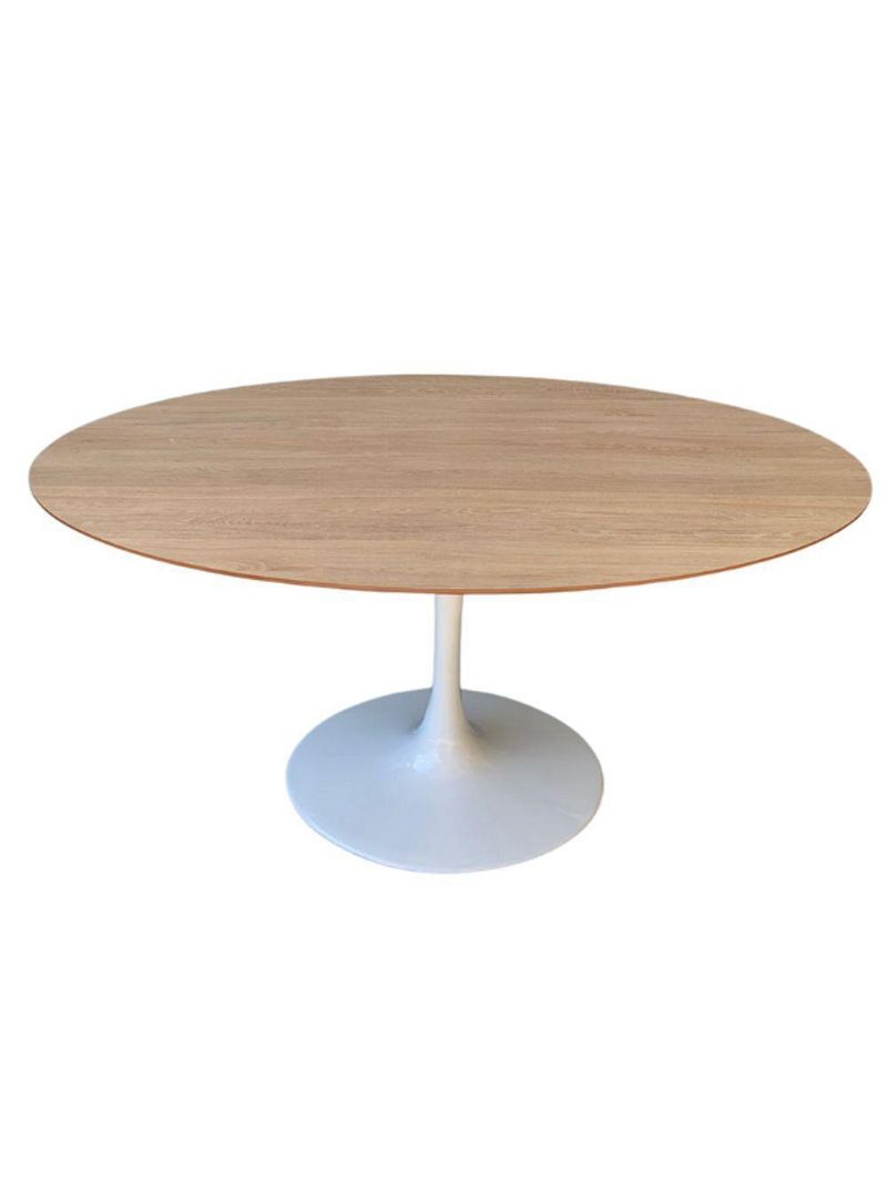 Mesa De Jantar Tulipa Saarinen 160x90cm Base Branca Tampo Jade