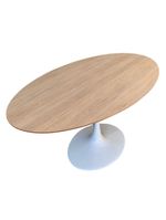 Mesa De Jantar Tulipa Saarinen 160x90cm Base Branca Tampo Jade