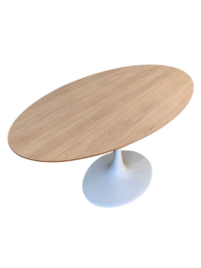Mesa De Jantar Tulipa Saarinen 160x90cm Base Branca Tampo Jade