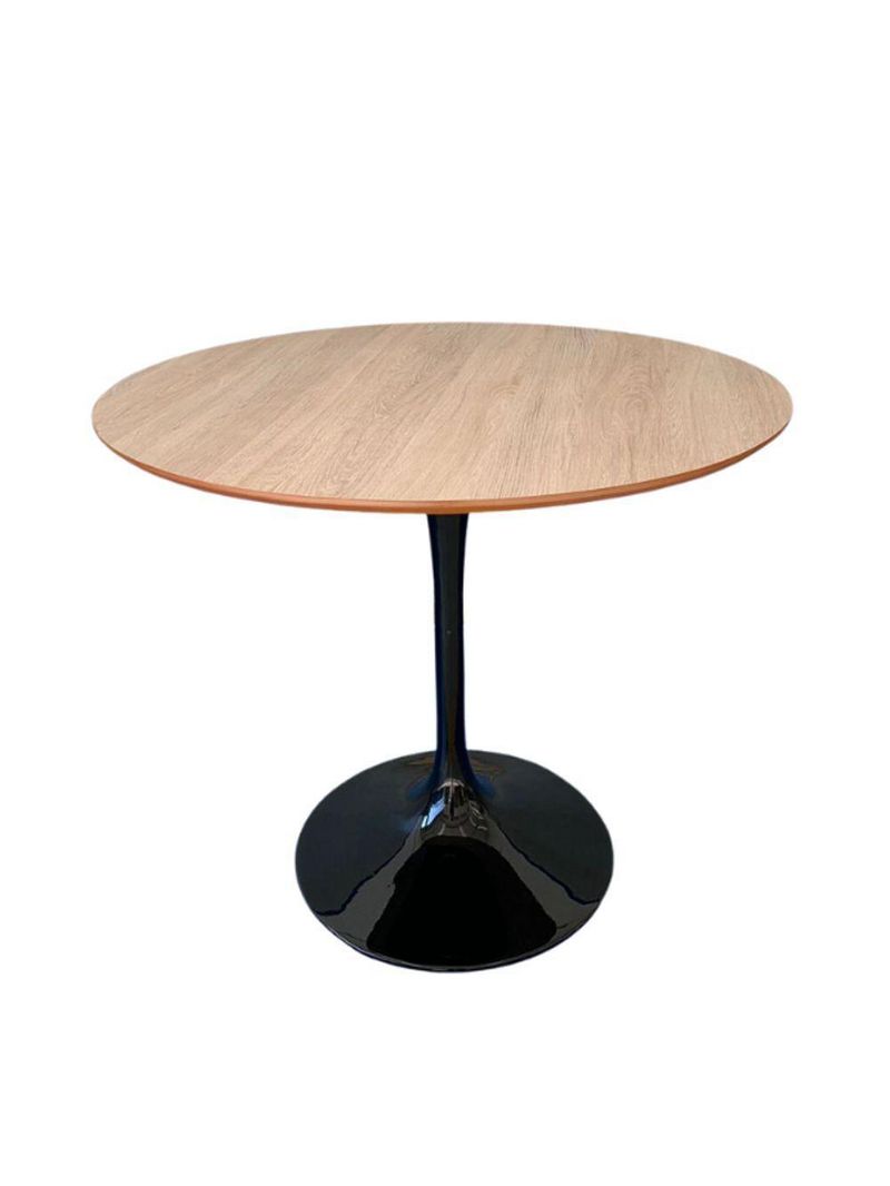 Mesa De Jantar Tulipa Saarinen Redonda 100cm Tampo Jade Cor Preto