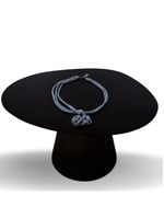 Mesa Cone Redonda Orgânica Em ébano 110cm