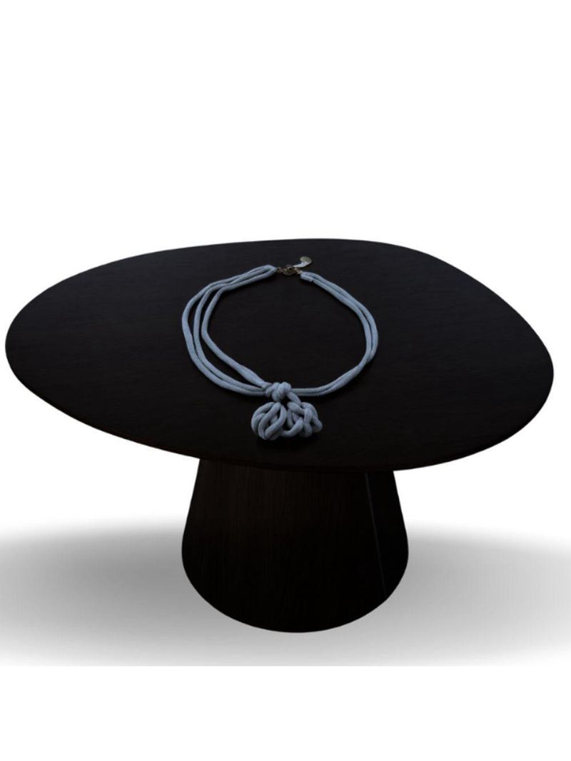 Mesa Cone Redonda Orgânica Em ébano 110cm