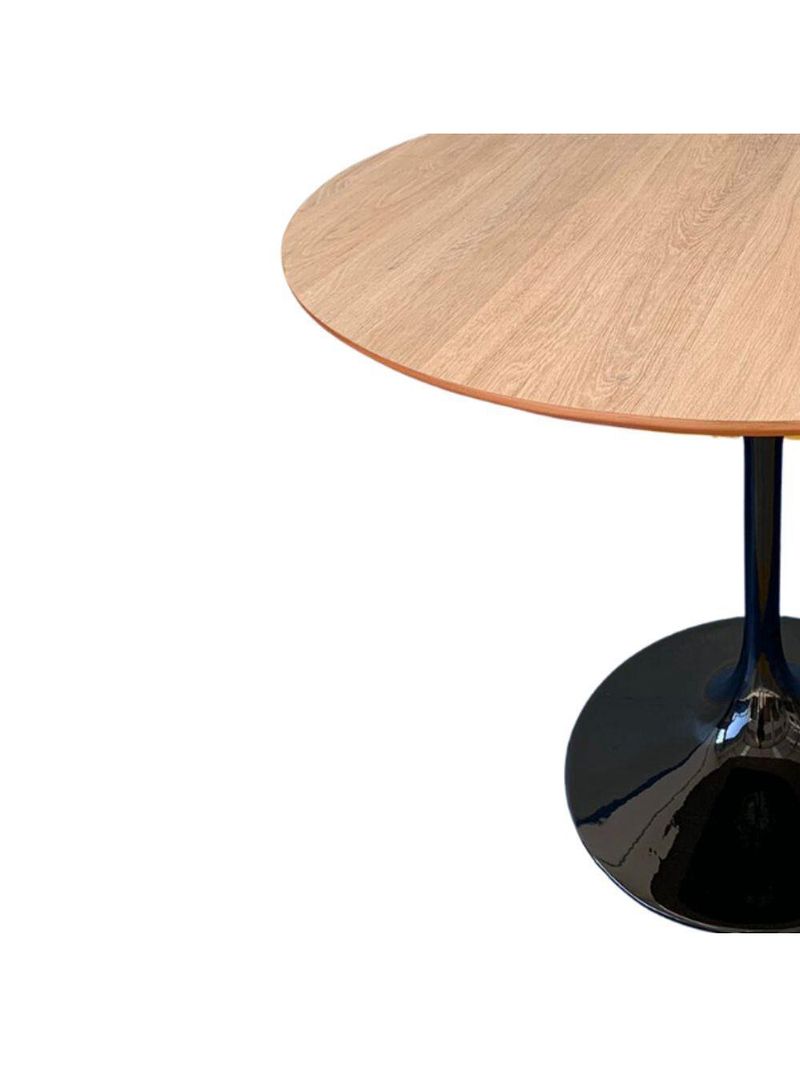 Mesa De Jantar Tulipa Saarinen Redonda 100cm Tampo Jade Cor Preto