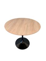 Mesa De Jantar Tulipa Saarinen Redonda 100cm Tampo Jade Cor Preto