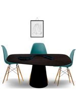 Mesa Oval Organica Flower 140x90cm Em Ebano