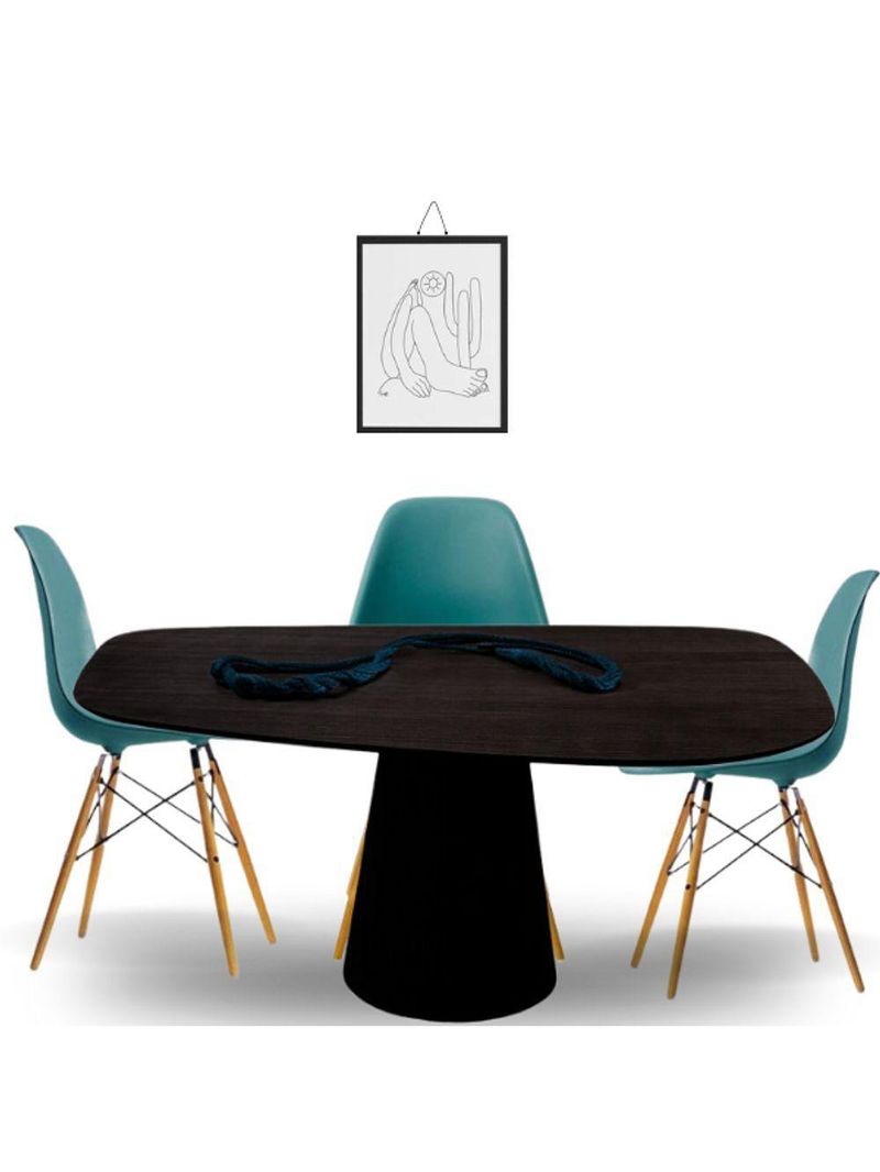 Mesa Oval Organica Flower 140x90cm Em Ebano