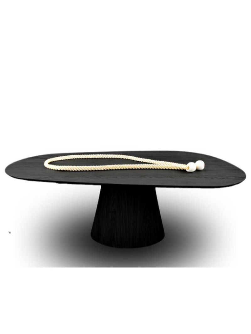 Mesa Oval Organica Em ébano 140x90