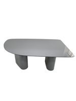 Mesa De Jantar Orgânica Stella 160x90cm Base Cinza Tampo Cinza