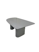 Mesa De Jantar Orgânica Stella 160x90cm Base Cinza Tampo Cinza