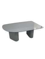 Mesa De Jantar Orgânica Stella 160x90cm Base Cinza Tampo Cinza
