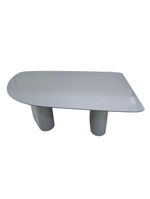 Mesa De Jantar Orgânica Stella 160x90cm Base Cinza Tampo Cinza
