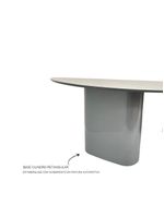 Mesa De Jantar Orgânica Stella 160x90cm Base Cinza Tampo Cinza