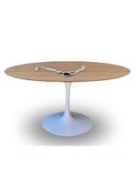 Mesa De Jantar Tulipa Saarinen Redonda 244x137cm Tampo Cor Jade