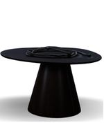 Mesa Cone Redonda Orgânica Em ébano 160cm