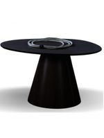 Mesa Cone Redonda Orgânica Em ébano 100cm