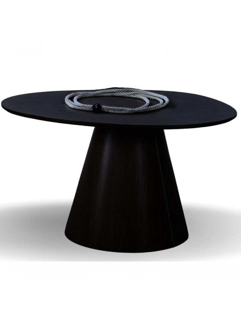 Mesa Cone Redonda Orgânica Em ébano 100cm