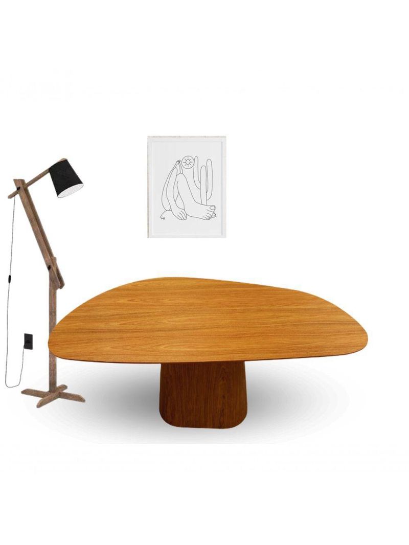 Mesa De Jantar Modelar Orgânica Bumerangue Em Freijo 244x137cm