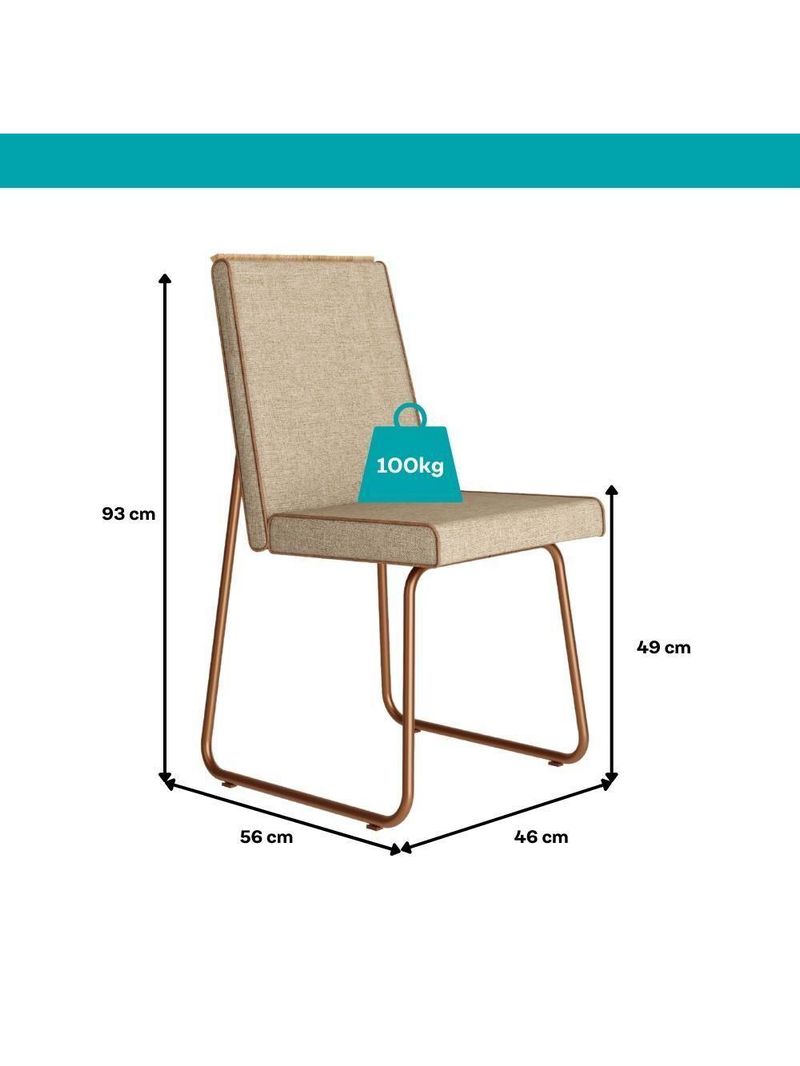 Conjunto Sala De Jantar 4 Cadeiras Belluno Carraro Nogal E Rosê