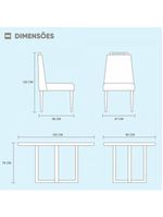 Kit Jantar 4 Lug Mesa E Cadeiras Mel/Off White/ Bege Areia