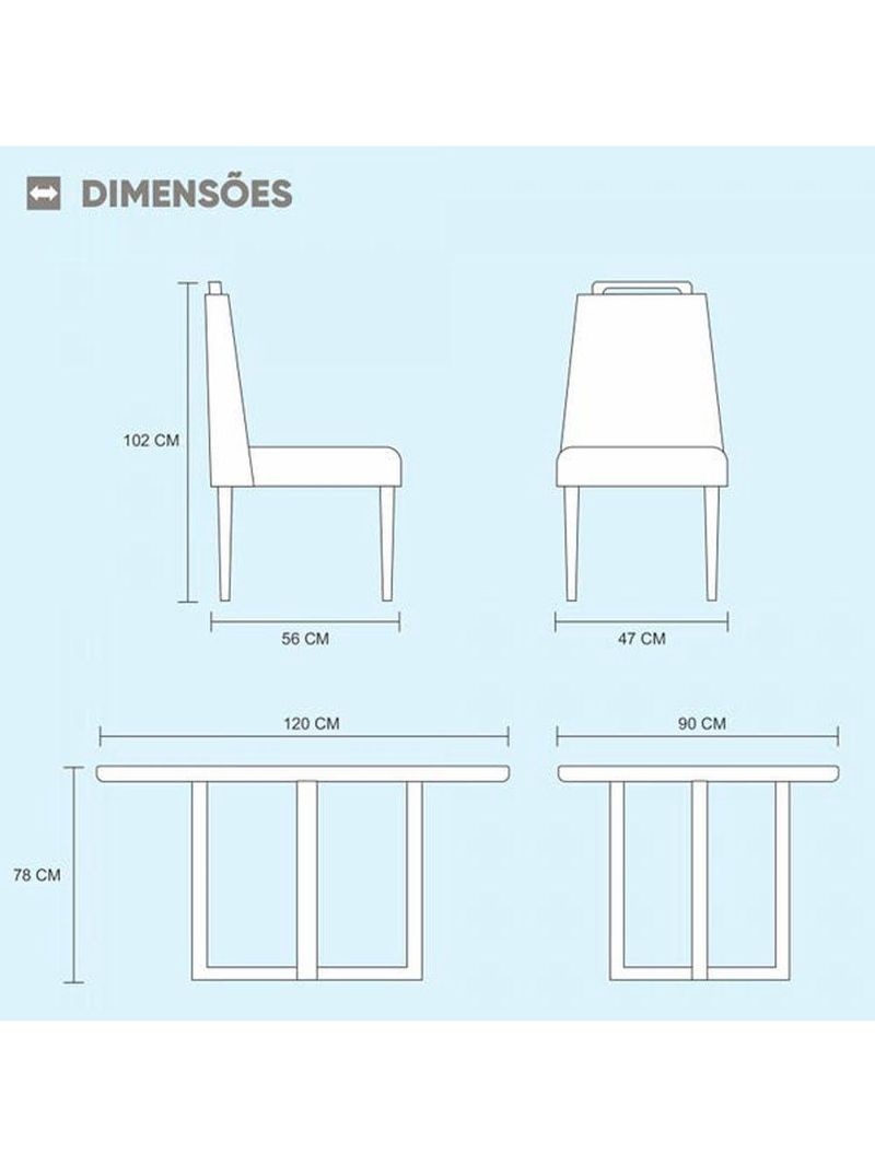 Kit Jantar 4 Lug Mesa E Cadeiras Mel/Off White/ Bege Areia