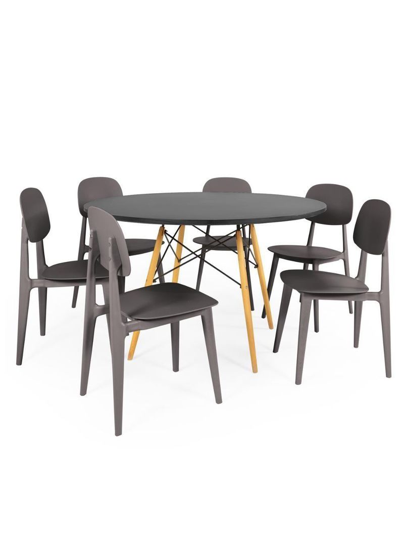 Conjunto Mesa De Jantar Redonda Eiffel-6 Cadeiras Itália