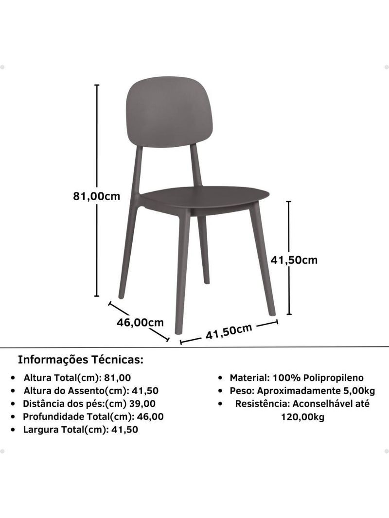 Conjunto Mesa De Jantar Redonda Eiffel-6 Cadeiras Itália