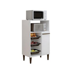 Balcão Com Fruteira 1 Porta Berlim Kaiki Móveis Branco