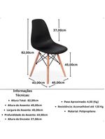 Conjunto Mesa De Jantar Redonda 4 Cadeiras Eames Eiffel