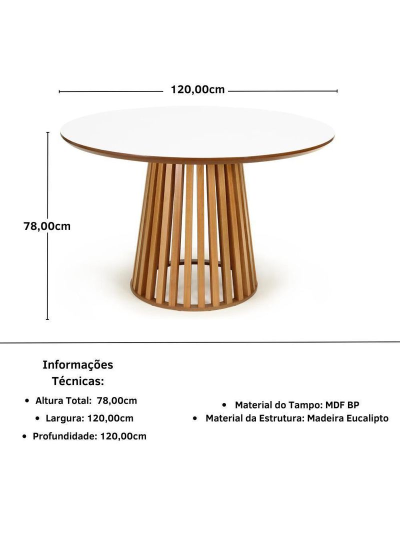 Conjunto Mesa De Jantar Redonda 4 Cadeiras Eames Eiffel