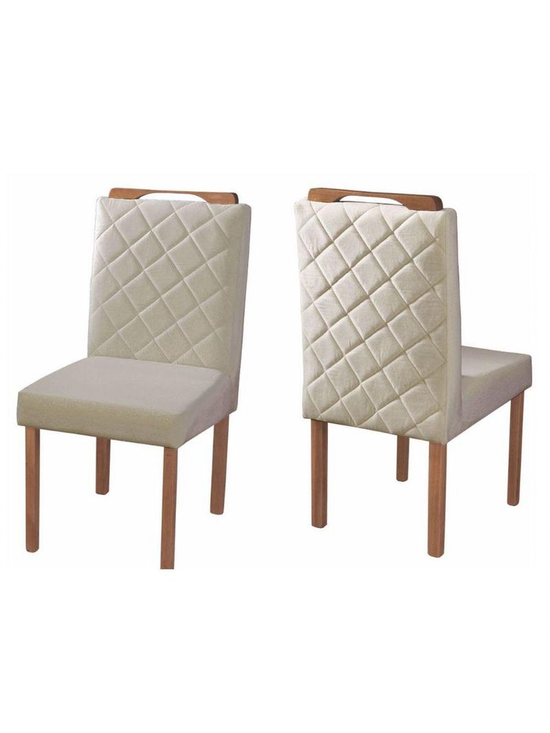 Conjunto Sala De Jantar Mônaco 4 Cadeiras Off White