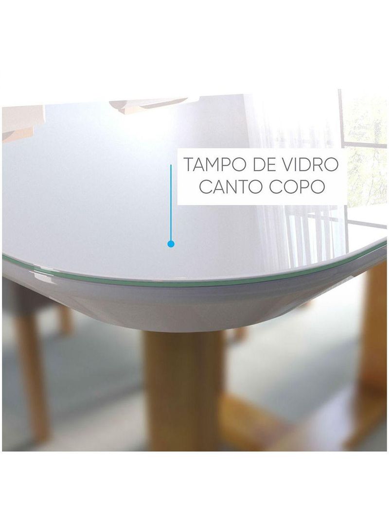 Conjunto Sala De Jantar Mônaco 4 Cadeiras Off White