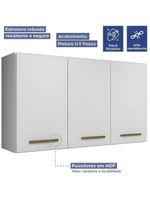 Armário Aéreo 3 Portas étios Kaiki Móveis Branco