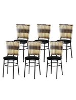 6 Cadeiras Para Mesa Preta Hawai Cappuccino Premium Preto