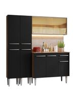 Armário De Cozinha Compacta 169cm Rustic/preto Emilly Madesa 09 Rustic/preto Rustic/preto