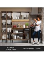 Armário De Cozinha Compacta 169cm Rustic/preto Emilly Madesa 09 Rustic/preto Rustic/preto