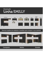 Armário De Cozinha Compacta 169cm Rustic/preto Emilly Madesa 09 Rustic/preto Rustic/preto